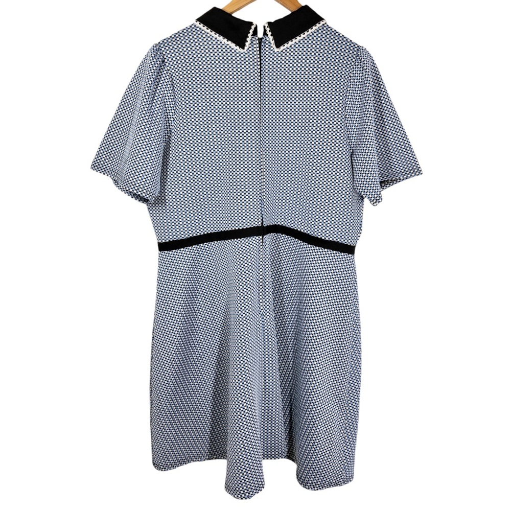 ModCloth Retro 50s Inspired Check Print Swing Dress Size 1X Collared Knee Length - Picture 2 of 7